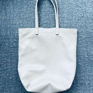 Baggu leather milky white tote bag